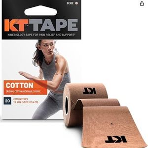KT Tape Cotton Gentle Kinesiology Tape Beige 20 10" Precut Strips NWT